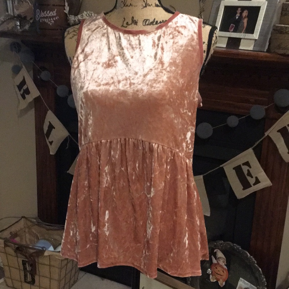 Velvet peplum top